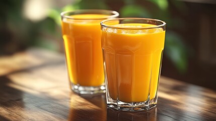 Glass of mango juice. fresh mango smoothie. fresh tropical mango juice. mango juice in transparent background