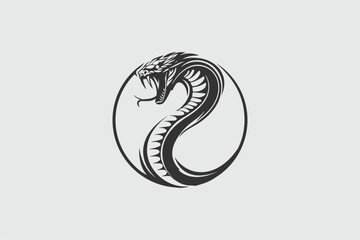 Naklejka premium snake silhouette animal vector image template