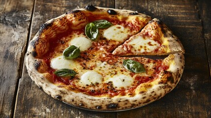Delicious Neapolitan Pizza with Mozzarella and Basil