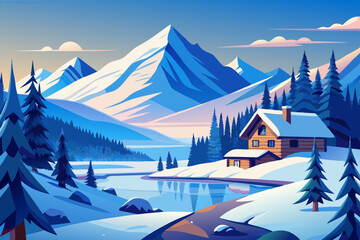 winter landscape in the mountains