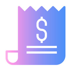 bill receipt Gradient icon