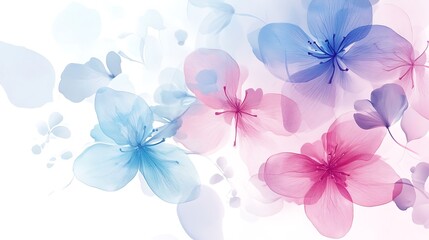 Delicate Pastel Flowers Watercolor Style Design