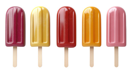 colorful popsicle 3d render icon isolated on white background