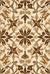 Abstract Brown Floral Pattern Seamless Design