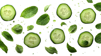 pattern with cucumbers is on white background