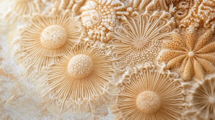 Intricate Patterns of Natural Marine Fossils