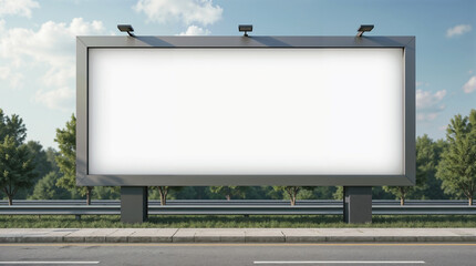 Empty Roadside Billboard Mockup for Advertising and Design Presentations