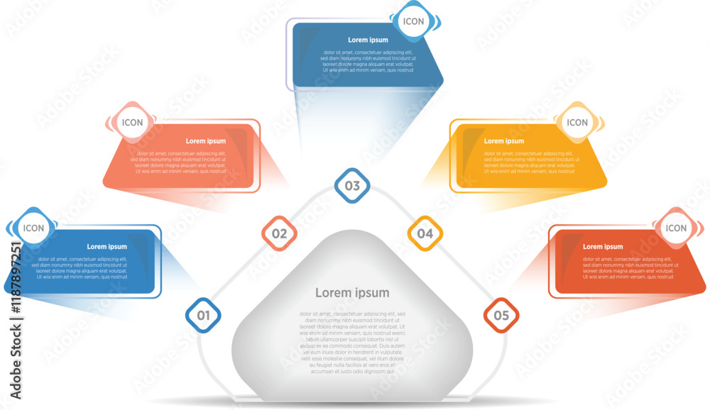 Wall mural modern vector infographic label design with circle infographic template design and 4-5options or ste