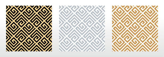 Set of abstract geometric patterns. Seamless vector backgrounds. Colored ornaments Graphic modern patterns Simple lattice graphic design