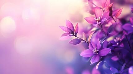 Vibrant Purple Flowers Blossom in Soft Light