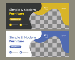    Vector furniture web banner design template