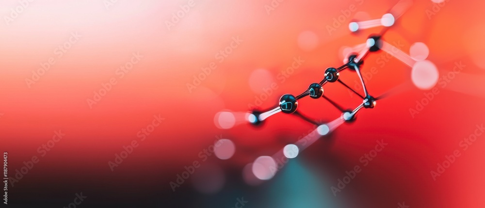 Poster abstract orange technology background network connection science art