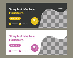  Modern furniture web banner design template
