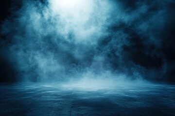 Mysterious Blue Smoke Effect: Dramatic Dark Background for Design Projects, Video Games, and Digital Art