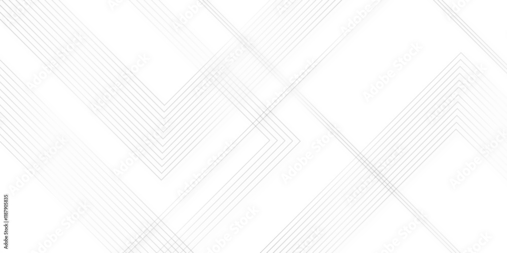Fototapete abstract modern white and gray technology concept diamond triangle geometric line background, comput
