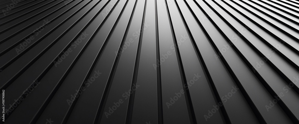 Aufkleber Abstract dark gray parallel lines converging to a vanishing point.