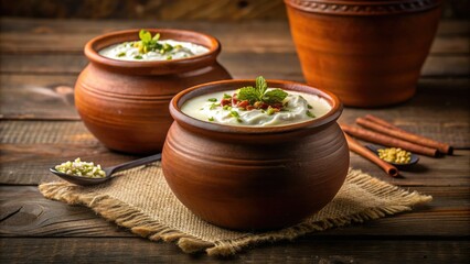 Authentic Indian curd pot, perfect for creamy shrikhand, refreshing lassi, and zesty raita.