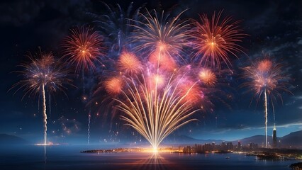 fireworks in the night sky