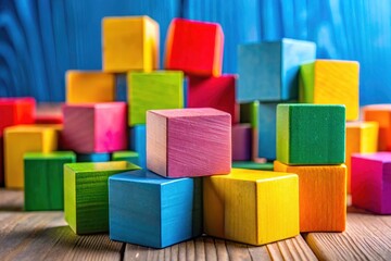 Develop skills and spark imagination with vibrant wooden building blocks.