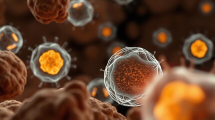 cells in the microscope