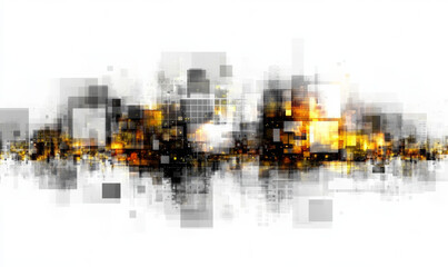 Obraz premium Abstract geometric shapes on white background