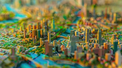 Obraz premium Digital twins of entire cities used for urban planning. 