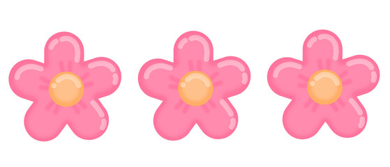 pink flowers, pink and white flowers, pink flower isolated on white, flower, flower element, flower icon, pink flower sticker