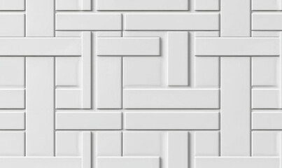 White geometric pattern with interlocking shapes