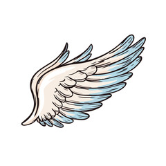 Obraz premium Angel Wings Cartoon Collection: Symmetrical Colorful Logos, Doodle Style Vector Illustrations for T-Shirts, Web, and Mobile App Designs Art & Illustration.