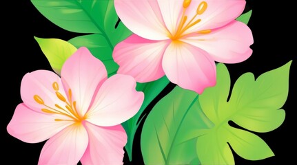 Fototapeta premium Vibrant Floral and Botanical Elements with High Detail for Creative Projects and Designs