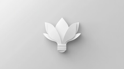 White paper lotus flower lightbulb idea concept.