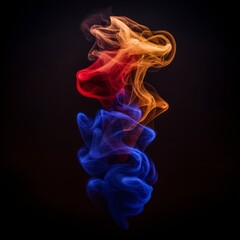 Obraz premium Abstract Colorful Smoke Swirls Red Blue Gold Design