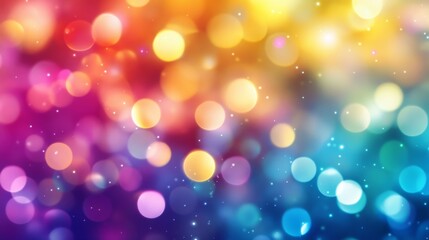 Vibrant multicolored bokeh pattern with soft glowing lights