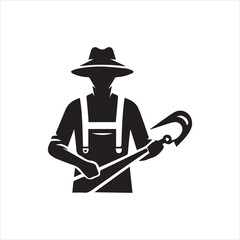 silhouette of a Farmer