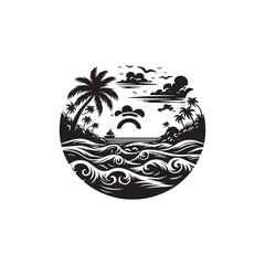 Ocean silhouette icon vector symbol design art illustration