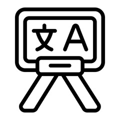 Board Translate Line Icon