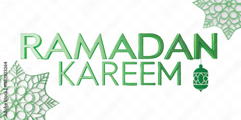 Fototapete abstract 3d ramadan kareem text made with different colour style isolated on white background