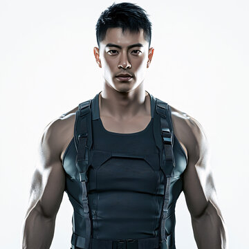 Cable Crunch Crossbody Exercise for Abdominal Training 8k HD gym man  