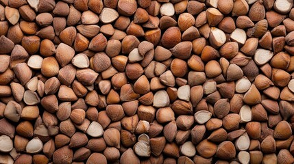 Brown hazelnuts background full frame texture