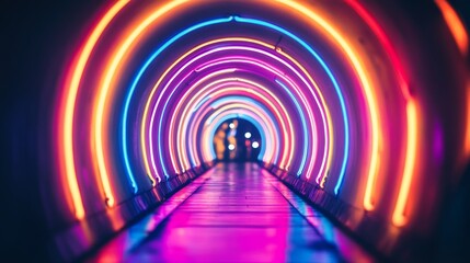 Neon Lights Glowing in the Dark Obscure Minimalism Pattern and Negative Space