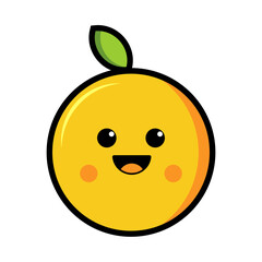 Cute orange fruit mascot vector illustration