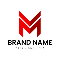 Minimalist M logo with modern technology concept