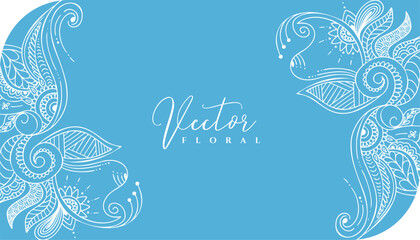 hand drawn ethnic swirls floral background design