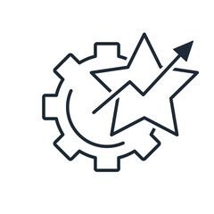 Effective operation management. Optimization operation.  Vector linear icon illustration isolated on white background.