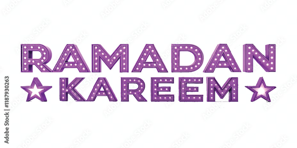Fototapete abstract 3d ramadan kareem text made with different colour style isolated on white background