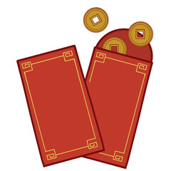 chinese new year red envelope with pocket money