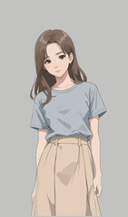 Stunning Woman Illustration for Wall Art & Phone Cases – Beautifully Crafted Artwork Perfect for Enhancing Decor or Accessories, Featuring an Elegant Female