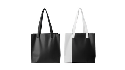 White and black tote bags mock up  available PNG on white background