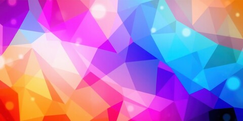 Abstract Geometric Pattern with Vibrant Colors and Glowing Lights