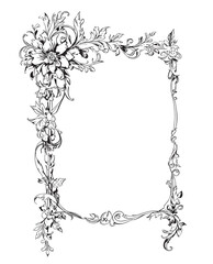 Elegant Line Art Flower Frame – Minimalist and Stylish Floral Border Design Featuring Delicate Line Drawings of Flowers, Perfect for Invitations, Greeting Cards, Logos, Wedding Decor